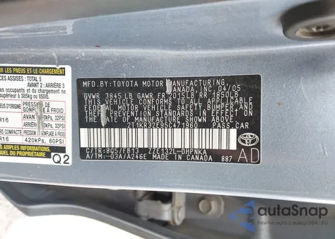 2005 Toyota Matrix Xr from USA, damaged, VIN 2T1KR32E95C471960